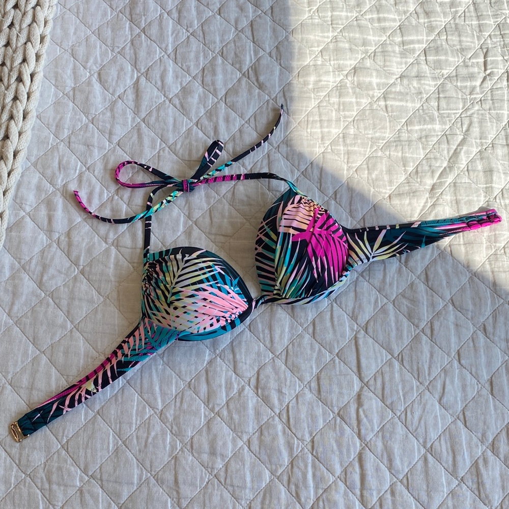Tropical Print Bikini Top